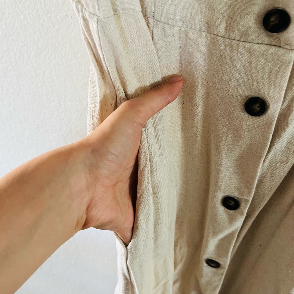 Monteau Cream Button-Front Midi Dress - Picture 7 of 10